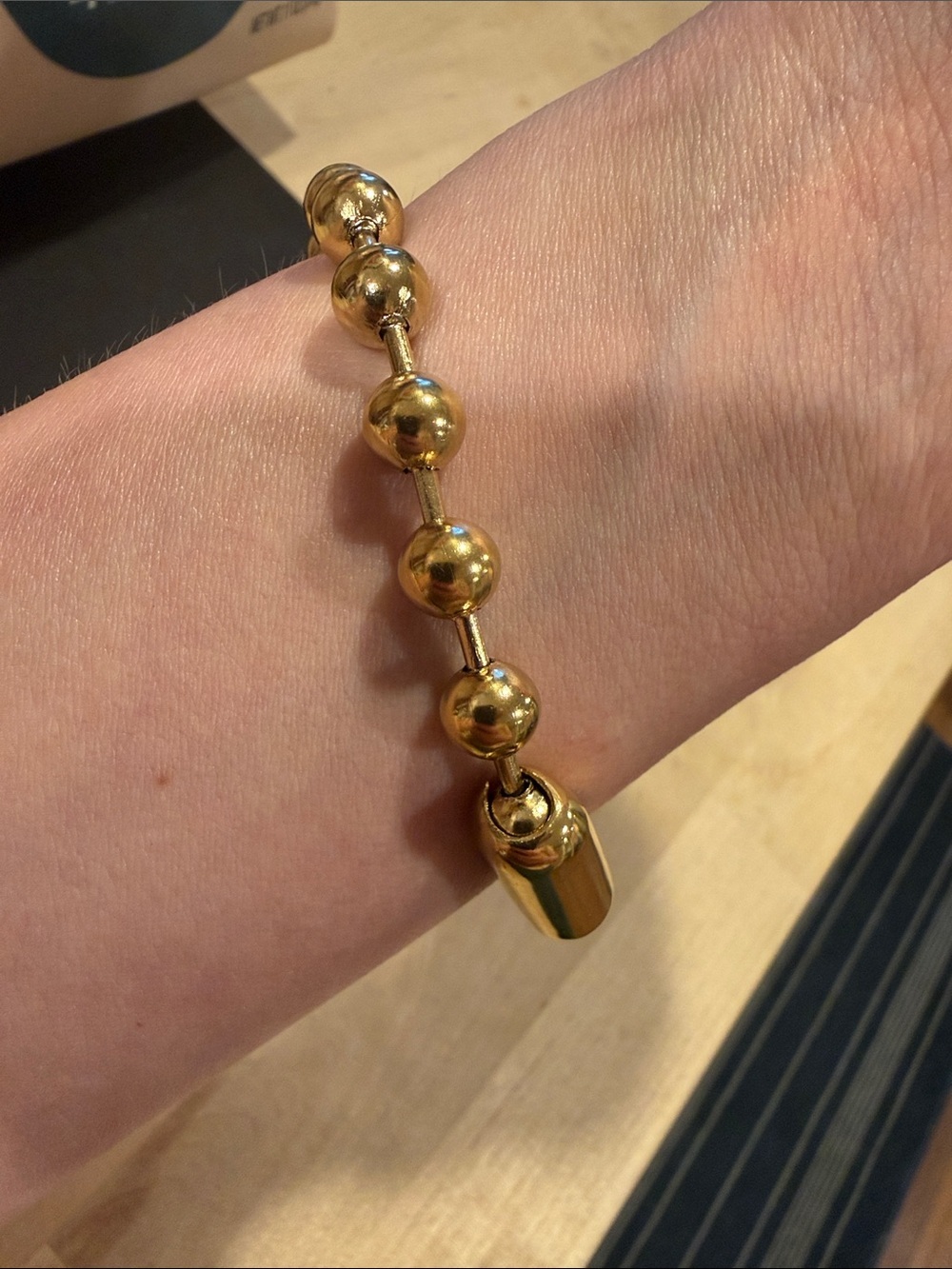 Plunder Gold Beaded Connector Bracelet Ring - Picture 3 of 6